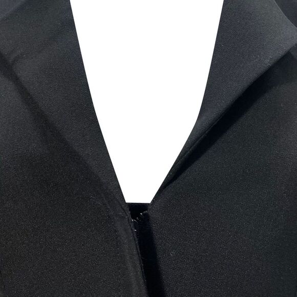 Roland Mouret Collared Hidden Closure Blazer in Black Wool